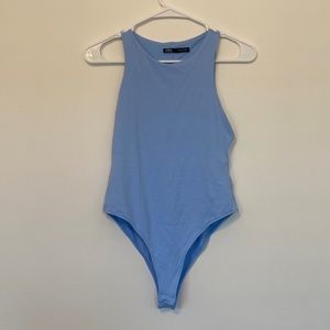 Zara Blue High Neck Bodysuit